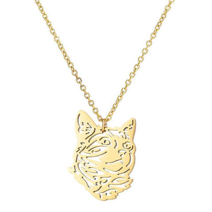 Stainless Steel Animal Cat Necklace