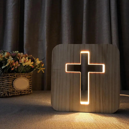 Wooden Cross Lamp