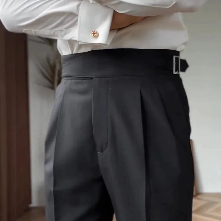Straight Belted Men's Trousers