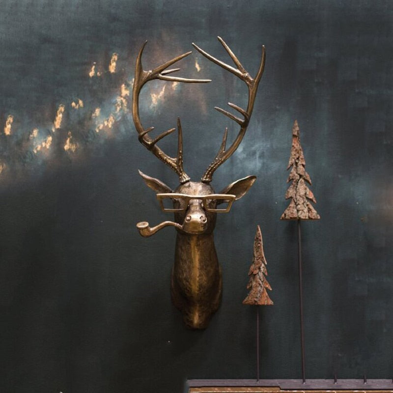 Bronzed Statue Animal Stag Home Decoration