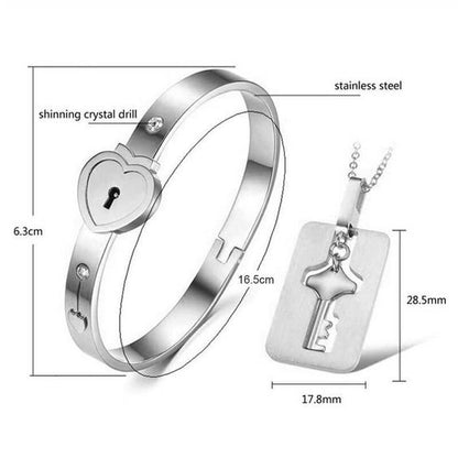 Couple Love Lock Bracelet Set