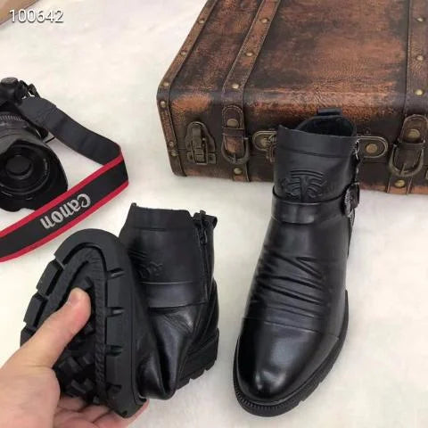 Boots Leather Men's Ankle Shoes